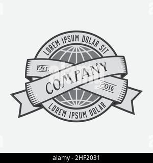 Globe-Logo. Vektor und Illustration. T-Shirt-Logo. Cap-Logo. Vintage-Design. Stock Vektor