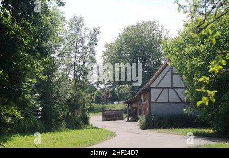 Die historische Kugelmühle im Fünfmühlental in Bad Rappenau in Deutschland, Europa Stockfoto