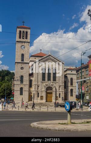 SARAJEVO, BOSNIEN UND HERZEGOWINA - 11. JUNI 2019: Kirche des heiligen Josef in Sarajevo. Bosnien und Herzegowina Stockfoto