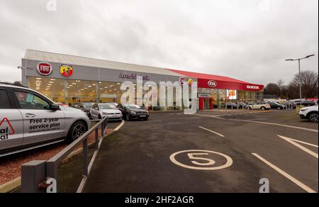 Arnold Clark Autohaus für den Kauf von Neu- und Gebrauchtwagen, Seafield, Schottland, Großbritannien Stockfoto