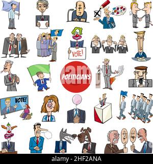 Illustration von Politikern Charaktere und konzeptionelle Cartoons gesetzt Stock Vektor