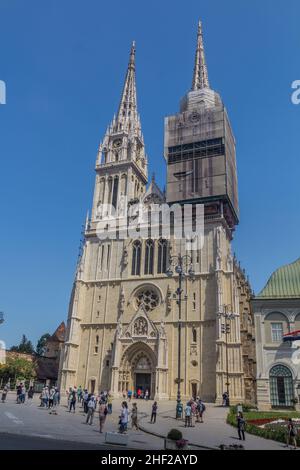 ZAGREB, KROATIEN - 13. JUNI 2019: Kathedrale in Zagreb, Kroatien Stockfoto