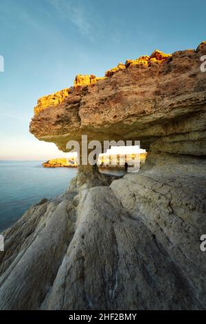 Kap Greco an der südöstlichen Spitze Zyperns, nachbearbeitet mit Expositionsklammer Stockfoto