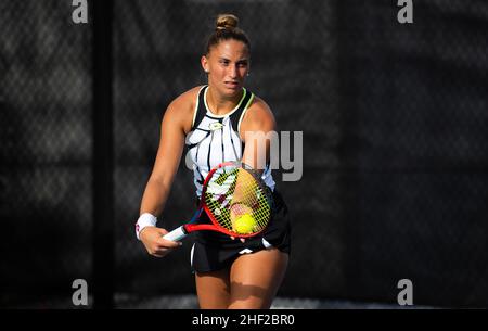 Panna Udvardy aus Ungarn spielt am 13. Januar 2022 im NSW Tennis Center in Sydney, Australien, Doppel beim Sydney Tennis Classic, WTA 500 Tennisturnier 2022 - Foto: Rob Prange/DPPI/LiveMedia Stockfoto