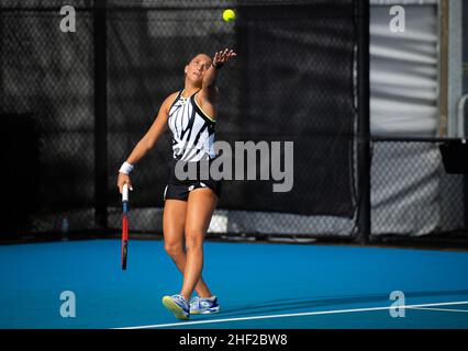 Panna Udvardy aus Ungarn spielt am 13. Januar 2022 im NSW Tennis Center in Sydney, Australien, Doppel beim Sydney Tennis Classic, WTA 500 Tennisturnier 2022 - Foto: Rob Prange/DPPI/LiveMedia Stockfoto