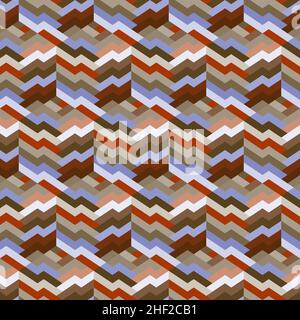 Modernes Vektor-Nahtloses geometrisches Streifenmuster. Endlose Reihen von Zickzack-Chevron-Streifen. Klare Geometrie. Perfekt für Druck und Textilien Stock Vektor