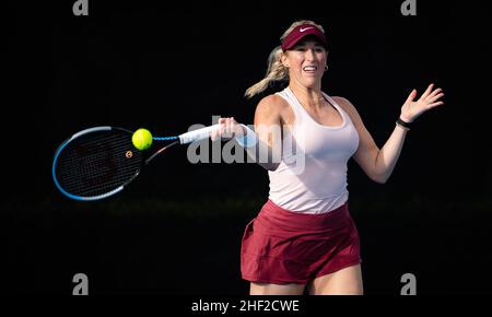 Alexa Guarachi aus Chile spielt Doppel beim Sydney Tennis Classic 2022, WTA 500 Tennisturnier am 13. Januar 2022 im NSW Tennis Center in Sydney, Australien - Foto: Rob Prange/DPPI/LiveMedia Stockfoto