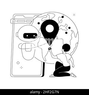 AI in Reisen und Transport abstrakte Konzept Vektor Illustration. Stock Vektor