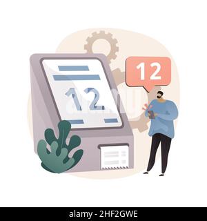 Electronic Queuing System abstrakte Konzept Vektor-Illustration. Stock Vektor