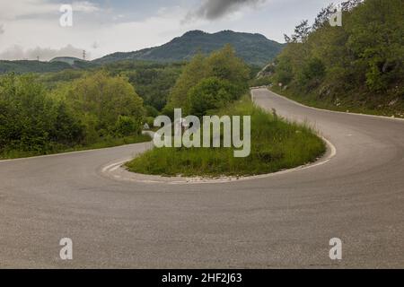 Haarnadelstraße im Lovcen Nationalpark, Montenegro Stockfoto