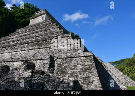 Tempel der Inschriften (El Templo de las Inscripciones), archäologische Stätte Palenque, Bundesstaat Chiapas, Mexiko, Nordamerika, Weltkulturerbe Stockfoto