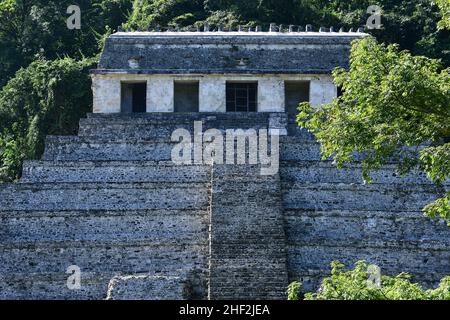 Tempel der Inschriften (El Templo de las Inscripciones), archäologische Stätte Palenque, Bundesstaat Chiapas, Mexiko, Nordamerika, Weltkulturerbe Stockfoto