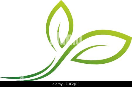 Grünes Blatt, natürliches Blatt Symbol Logo Design Vorlage Vektor Stock Vektor