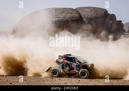 437 Cinotto Pietro (ita), Bertoldi Alberto (ita), Xtremeplus Polaris Factory Team, Polaris RZR Pro XP, T4 FIA SSV, Motul, Aktion während der Etappe 11 der Rallye Dakar 2022 um Bisha, am 13th 2022. Januar in Bisha, Saudi-Arabien - Foto: Frederic Le Floc H/DPPI/LiveMedia Stockfoto