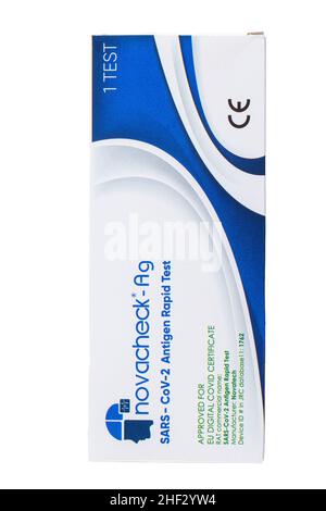 Istanbul, Türkei 13. Januar 2022; der Novacheck-AG Cov-2 Antigen-Schnelltest ist ein rezeptfrei-schneller Selbsttest, der SARS-C erkennt Stockfoto