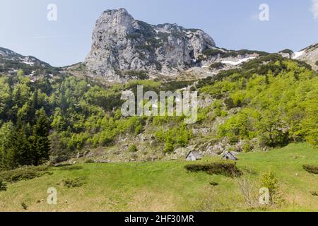 Felsige Berge im Durmitor Nationalpark, Montenegro. Stockfoto