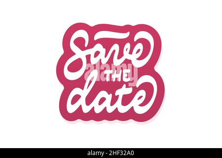 Speichern Sie die Datumsvektorbeschriftung Stock Vektor