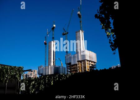 Neue Wohngebäude werden gebaut, Croydon, Surrey, Großbritannien Stockfoto