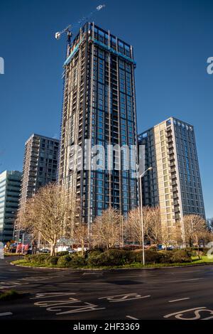 Neue Wohngebäude werden gebaut, Croydon, Surrey, Großbritannien Stockfoto