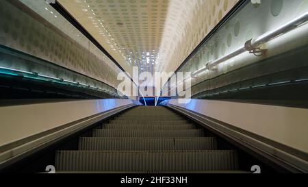 Rolltreppe zur Plaza in der Elbphilharmonie Stockfoto