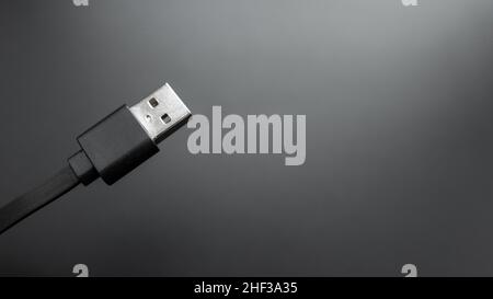 Verbindungskabel usb-Kabel Typ A mit Kopierplatz. Beliebter technologischer Standard. Stockfoto