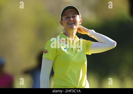 Brisbane, Australien. 08th Januar 2022. Karis Davidson lächelt am 1/8/2022 in Brisbane, Australien. (Foto von Patrick Hoelscher/News Images/Sipa USA) Quelle: SIPA USA/Alamy Live News Stockfoto