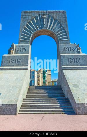 Das Monument Aux Mort in Marseille, Frankreich. Diese am 24. April 1927 eröffnet. Stockfoto