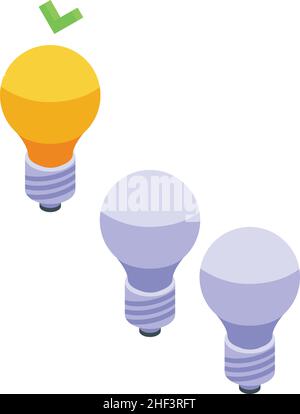 Business-Glühbirne Idee Symbol isometrischer Vektor. Digitale Daten. Think-Bericht Stock Vektor