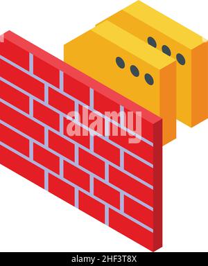 Isometrischer Vektor für Firewall-Datensymbol. Datenschutzrichtlinie. Rechtsrecht Stock Vektor