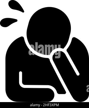 Silhouette Person Vektor Symbol Illustration | verwirrt, verlegen Stock Vektor