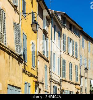 Provence typische Stadt Aix-en-Provence mit alten Hausfassade Stockfoto