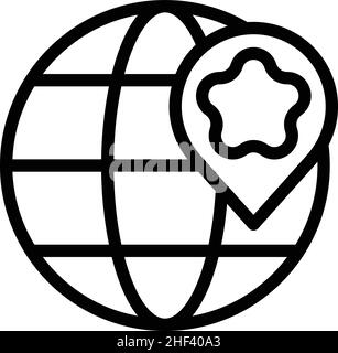 Umrissvektor für Symbole des globalen Einflusses. Soziale Medien. Marke teilen Stock Vektor