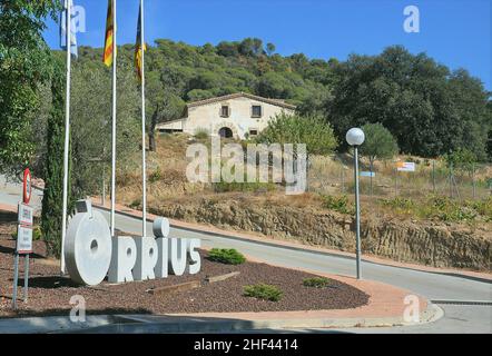 Bauernhaus von Can Macia in Orrius der Maresme Region Provinz Barcelona, Katalonien, Spanien Stockfoto