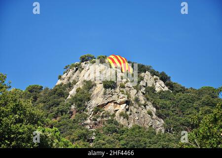 Hügel von Céllecs in Orrius der Region Maresme Provinz Barcelona, Katalonien, Spanien Stockfoto