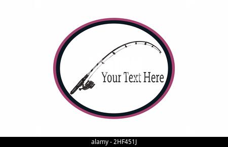 Symbol für Angelrute. Seitenansicht. Holzstab. Vektorgrafik flach. Das isolierte Objekt auf weißem Hintergrund. Isolieren. Stock Vektor