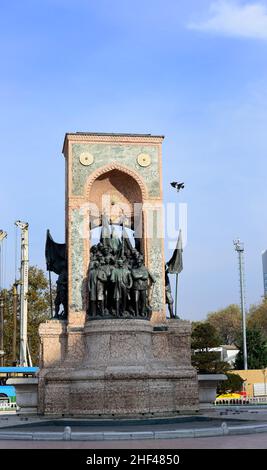 Die Republik Denkmal in Taksim qm in Istanbul. Stockfoto