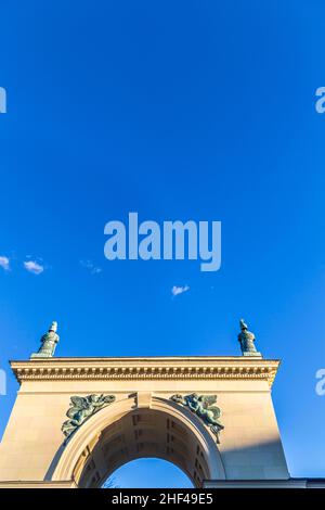 Eingang des Hofgarden in München im Sonnenuntergang Stockfoto