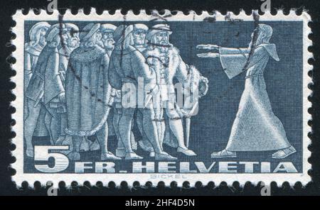 SCHWEIZ - UM 1938: Briefmarke gedruckt von der Schweiz, zeigt Stans-Diät, um 1938 Stockfoto