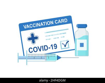 Symbol für Impfpass. Reisen Sie immun Pass. Covid-19-Immunitätszertifikat für den Einkauf. Stock Vektor