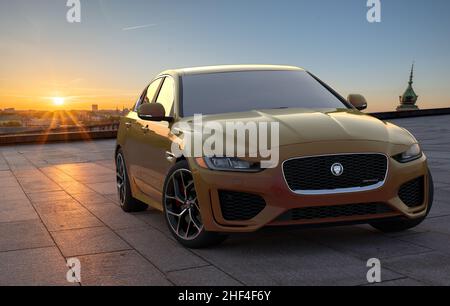 Jaguar XE – Luxus-Sportlimousine Stockfoto