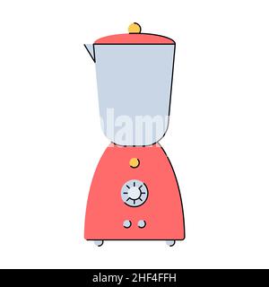 Mixer, Mixer. Küchengeräte. Werkzeug zur Herstellung von Smoothies, frischen Säften. Flacher Style. Isolierte Vektorgrafik auf weißem Hintergrund. Stock Vektor