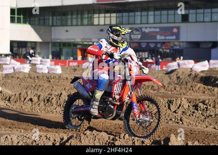 Moto-Cross-Ausstellungen auf der Motor Bike expo Verona, Venetien, Italien. Januar 2022 Stockfoto