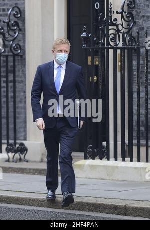 Der Abgeordnete Oliver Dowden - Mitvorsitzender der Konservativen Partei - verlässt die Downing Street 10, 12th. Januar 2022 Stockfoto