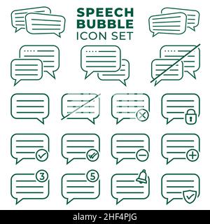 Sprechblasensymbol eingestellt. Symbolsammlung für Sprechblasen. Vektor und Illustration. Stock Vektor