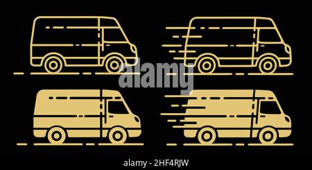 Symbol für den kommerziellen Van. Lieferwagen-Symbol. Vektor und Illustration. Stock Vektor