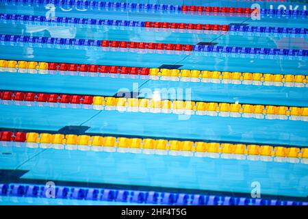 26th. JULI 2021 - TOKIO, JAPAN: Vor dem Beginn der Schwimmveranstaltung bei den Olympischen Spielen 2020 in Tokio (Foto: Mickael Chavet/RX) Stockfoto