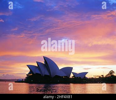 Australien. Sydney. Opernhaus bei Sonnenaufgang. Stockfoto