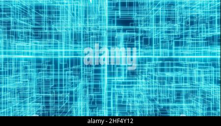 Blue 3D abstrakter geometrischer Hintergrund Stockfoto