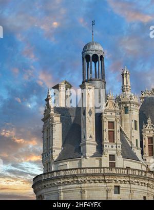 Das Château de Chambord, Centre-Val de Loire. Ein französisches Renaissanceschloss (1519–1547). Chambord ist die größte château im Loire-Tal; es war Stockfoto