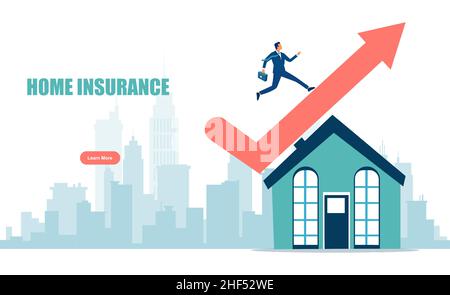Hausversicherungskonzept, Immobilien-Unfallschutz Stock Vektor